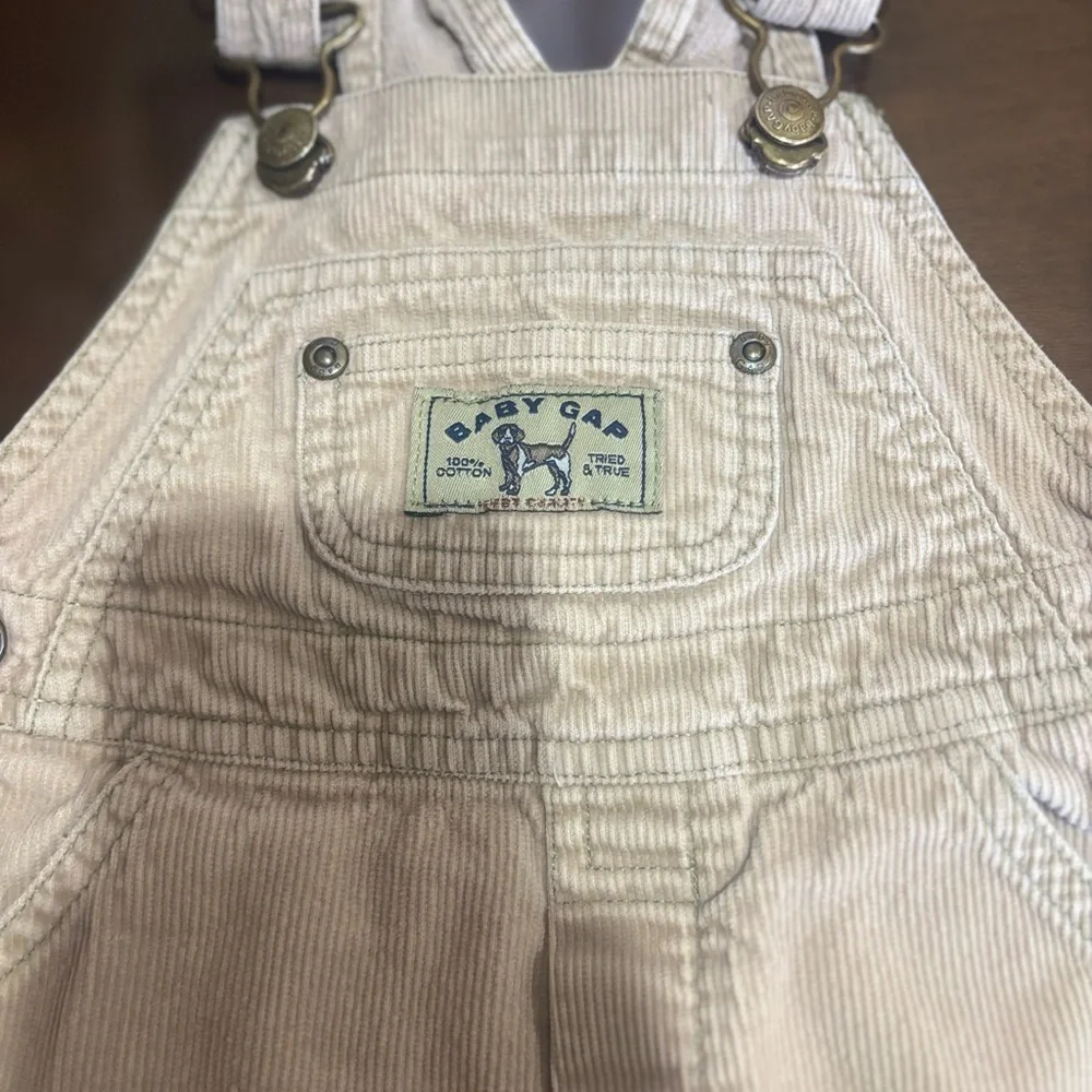 Beige Corduroy Kids Overalls